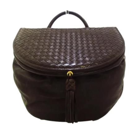 Bottega Veneta Vintage, Pre-owned Leather Handbag Bruin, Dames, Maat:ONE Size,leer