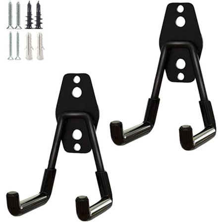 Garagekroge, robuste opbevaringskroge til flere formål, vægmonteringskroge i stål, haveredskabsorganisator (lille U 2 rum)