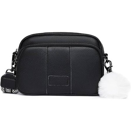 (Svart) Dam Messenger Bag Liten Snygg Läder Crossbody Bag C