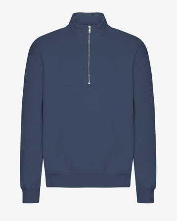 Organic Quarter Zip - Petrol Blue - Male - 2XL