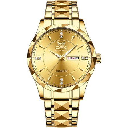 Business Klokker for Menn Rustfritt Stål Dress Herre Armbåndsur Dato Lysende Kvarts Herreklokke Vanntett Elegant Gave til Menn