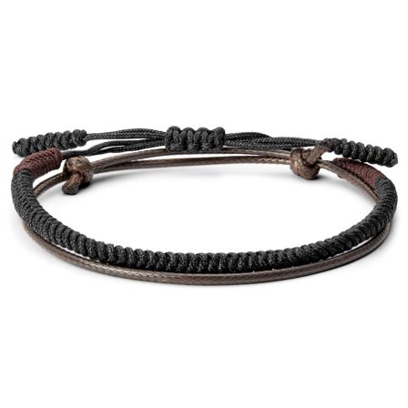 Will Zwarte Duo-armband voor mannen - Touwarmbanden