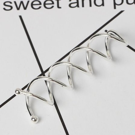 /EA/10 st Spiral Spin Screw Pin Hårklämma för Kvinnor Twist Spänne Guld Blond Brud (Silver)