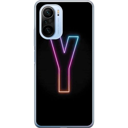 Kompatibelt Mobilskal till Xiaomi Xiaomi Mi 11i Minimalistisk neonbokstav Y i färgskiftande ljus mot svart bakgrund