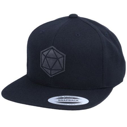 Gamerz - Svart snapback Keps - Charcoal D20 Patch Black Snapback @ Hatstore