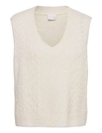 Vicleo S/L Knit Vest/Su Cream Vila