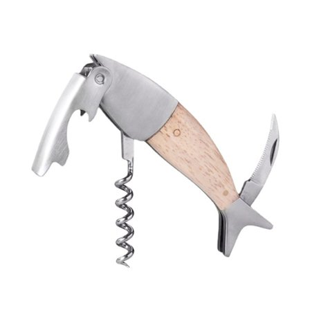 Lightwood Fish Corkscrew Wine Corkscrew Creative Stainless Steel