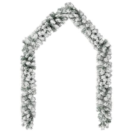 Vidaxl Julgirlang Med Snö 5 M Pvc Grön
