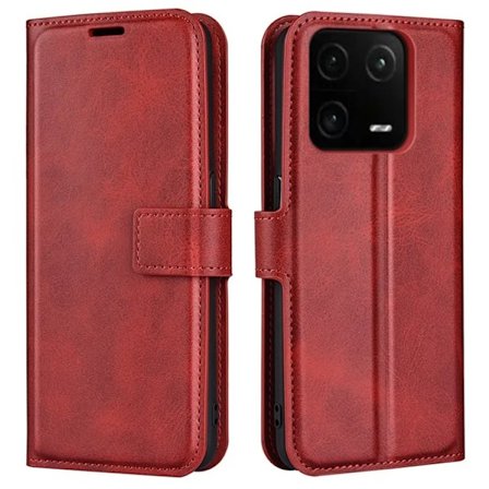 Xiaomi 13 Plånboksfodral Calf Texture Flip - Röd