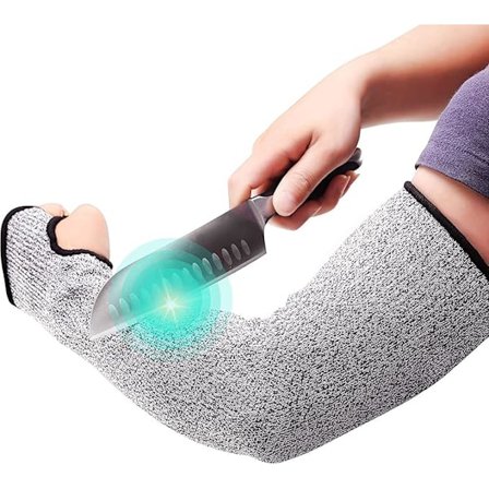 1 par kuttesikre ermer med tommelhull 18" Armskjold mot bitt