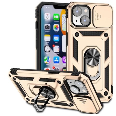 iPhone 13 Mini - Elegant Skal med Inbyggd Ringhållare för Ultimat Grepp