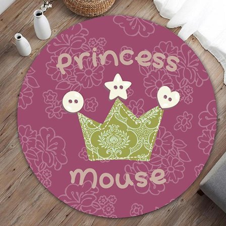 Rundt mønstret tæppe, skridsikkert gulvmåtte fluffy tæppe bag sofa seng stol til soveværelse stue dekoration (15,75 tommer)