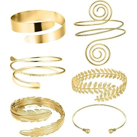 6 stk. Arm Cuff Overarm Band Cuff Armbånd Armring til kvinder S
