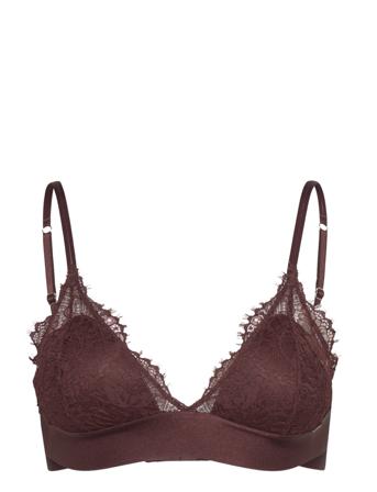 Bra Nora Triangle Bralette Fas Lingerie Bras & Tops Soft Bras Triangle Bras Brun Lindex