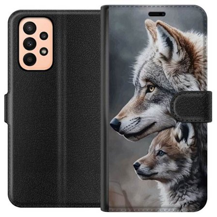Yhteensopiva Lompakkokotelo Samsung Galaxy A23 Sudet Villi Susi Eläin Mystiikka