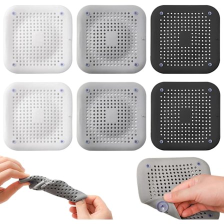 6 st Silikon Hår Catcher, Silikon Hårfilter, Universal Avlopp