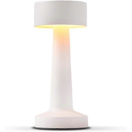 Bärbar LED-bordslampa, 3-nivås ljusstyrka metall skrivbordslampa, 3 färgers touchkontroll uppladdningsbar lampa, nattlampa, sänglampa (Vit)