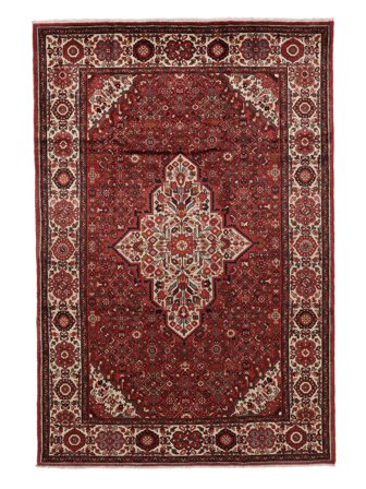220X333 Tapis Heriz D'orient Noir/Rouge Foncé (Laine, Perse/Iran) Carpetvista