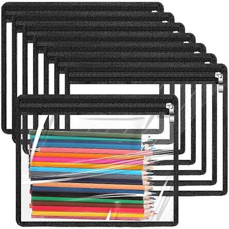 8-pack Genomskinliga Blixtlåspåsar PVC Vattentäta Påsar Blixtlåspåsar Mapporganisatörer Dokumentorganisatörspåsar[D]