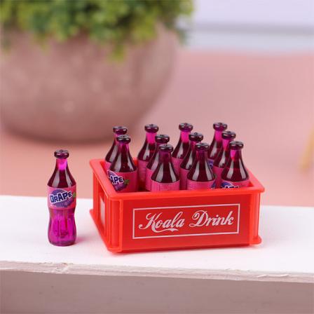 1Set 1:12 Dockhus Miniatyrläskflaska med förvaringslåda L Red