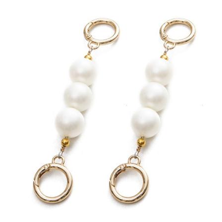 2 stk. Store kunstige perleperle pung håndtag rem taske charms