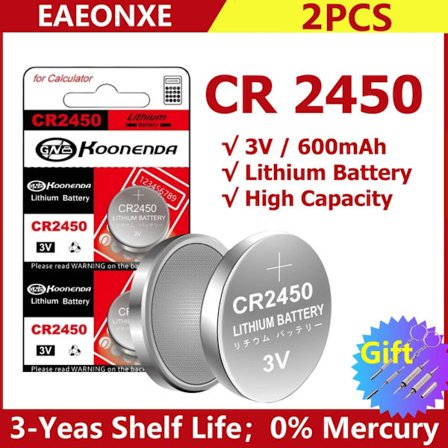 CR2450 3V litiumparisto CR 2450 DL2450 BR2450 LM2450 KCR5029 leluauton avaimelle kaukosäädinkello LED-valopainike kolikkokenno