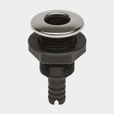 Skroggennemføring til slange med rustfri hætte, plast, lige, kuplet, G 1 1/4" (BSP) til 32 mm (1 1/4") slange, sort