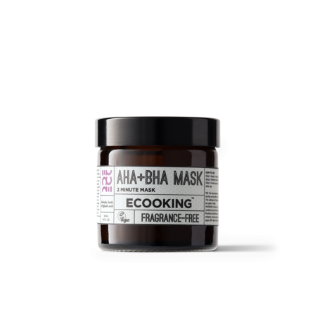 Ecooking AHA & BHA Maske 50 ml - Ensarter hudtonen, mindsker fine linjer og giver glød - 26% AHA, 2% BHA, Frugtekstrakter