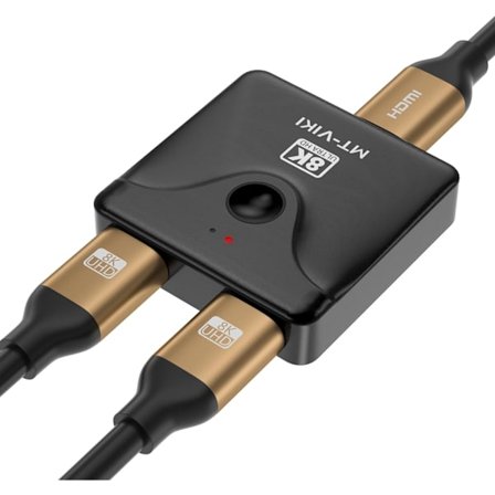 2025 Senaste Modell HDMI 2.1 Switch 2 in 1 Out 8K@60Hz, 4K@120Hz, 48Gbps Ultra HD HDMI Hub Kompatibel med PS5/4, Xbox, Roku, Apple