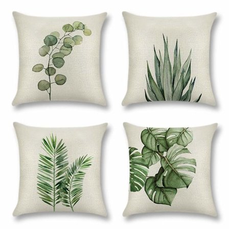 Koristeellinen tyynynpäällinen kevät kesä syksy talvi syksyyn sohva koristetyyny sohvatyynynpäällinen koti 4 kpl (Lehdet B, 45 x 45 cm)