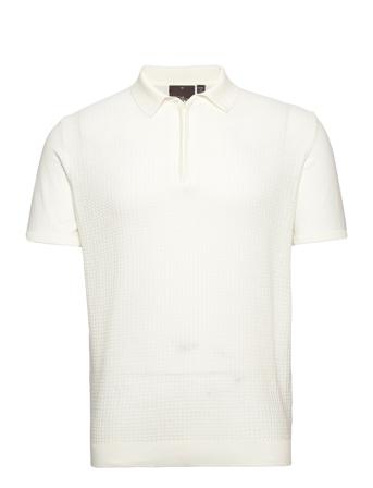 Ola Poloshirt S-S Polos Short-sleeved Hvid Oscar Jacobson