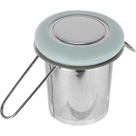 Rustfrit Stål Te- og Kaffeinfuser med Fint Net, Løse Blade Tefiltre med Håndtag til Kande, Tekander, Kopper, Mugs, Himmelblå