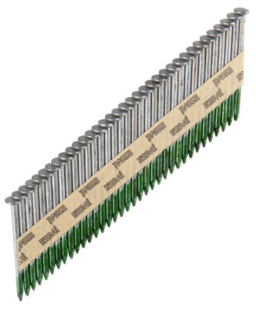 ESSVE 777900 Maskinspiker 34°, rettbåndet, glatt, varmforsinket 2,8 x 50 mm, 2200-pakning, Innfesting