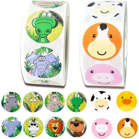 1000 Dyre-klistremerker, Dyreklistremerker, Klistremerker for barn