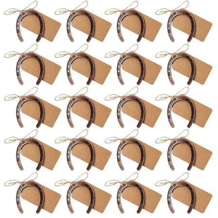 20 st Hästsko Kraft Tag Vintage Hantverksdekorationer Rustik Bröllopsfest Jubileumsfirande Gåvor Ornament