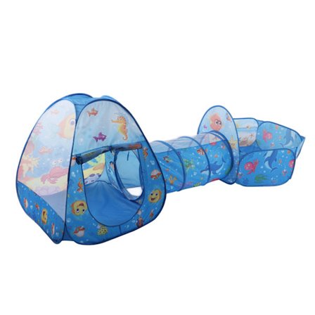 Lasten leikkitelttasetti 3 in 1 Lasten leikkiteltta ryömintätunnelilla Pallomeri sisä- ja ulkoaktiviteetteihin