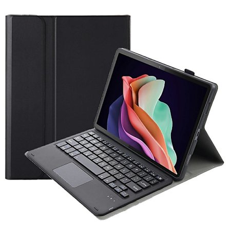 Läderfodral med stativ och avtagbart tangentbord med pekplatta för Lenovo Pad Plus/Tab P11 Gen 2