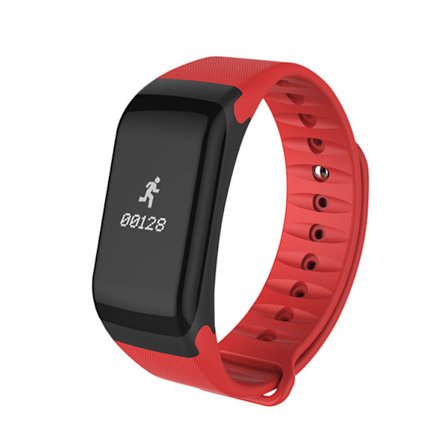 Fitness tracker smart armbånd (rød) Blodtryk, puls,