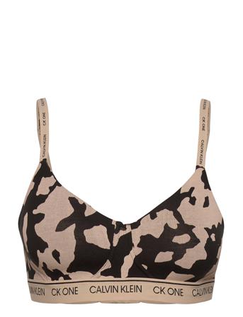 Lght Lined Bralette Lingerie Bras & Tops Soft Bras Tank Top Bras Beige Calvin Klein