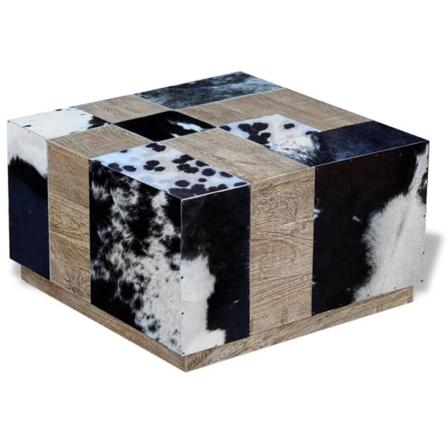 Vidaxl Soffbord Äkta Kohud 60x60x36 Cm Multifärg