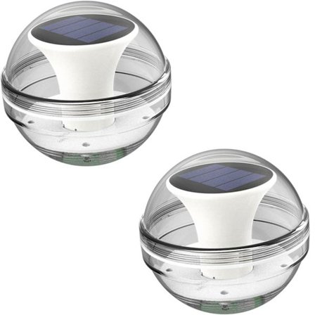 2 stk. Solcelleflydende Lys, Solcelledrevne Vandtætte Poollys med Automatisk Skumrings-til-Daggry Sensor - Dekorativ Drivlampe til Haven