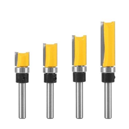 INF Træfræsersæt - 4 lige overfræsere (gul)