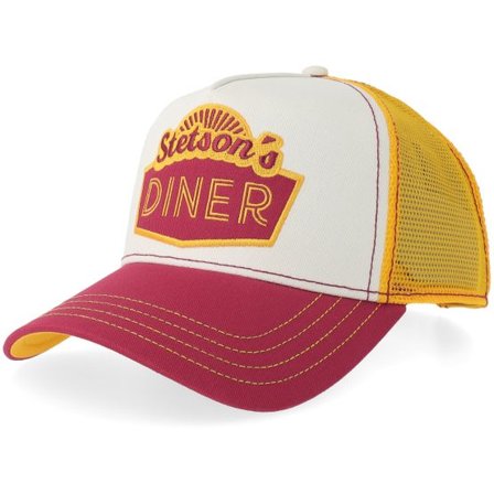 Stetson - Vit trucker Keps - Steton‘s Diner Red/White A-frame Trucker @ Hatstore