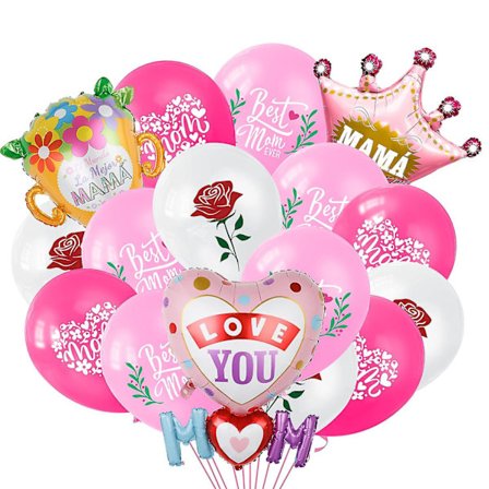 Grattis Mors Dag Ballonger Fest Dekoration - Bästa Mamma Ballonger Super Mamma Bästa Mamma Någonsin Folieballong Mors Dag Födelsedagsfest 