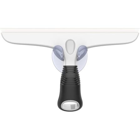 Multifunksjons Silikon Squeegee for Vindu, Glass, Dusjdør, Bilrute, Heavy Duty Vindusvasker, Inkluderer Sugesnakk, 10 tommer, Hvit & B White & Black 
