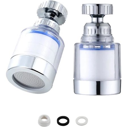 RY 2-pack Kranmonterade filter, 360 graders roterande kranfilter, köks- och kontorsfilterpatron för kolfiltrering av vatten