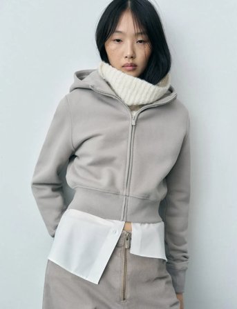 Mango Wide Leg Jeans With Zip - Beige - 36