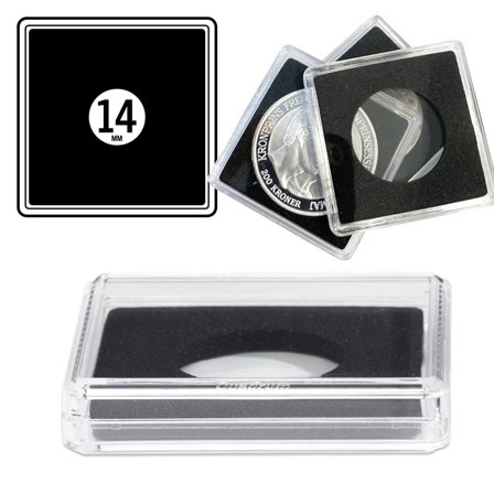 QUADRUM High firkantede møntkapsler til mønt Ø 14 mm - 50 stk.