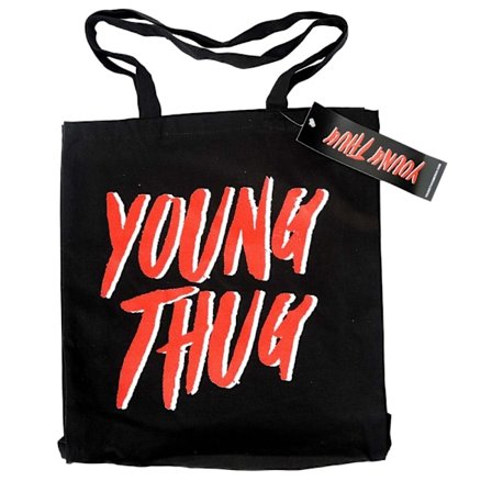 Young Thug Logo Bomull Tote Bag One Size Svart