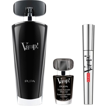 Pupa Kit Vamp Black Eau De Parfum 100 ml+Mascara 9ml+Smalto